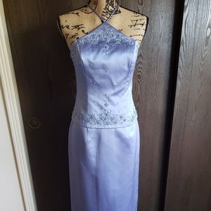 David's Bridal Halter Bridesmaid Dress Lilac Long